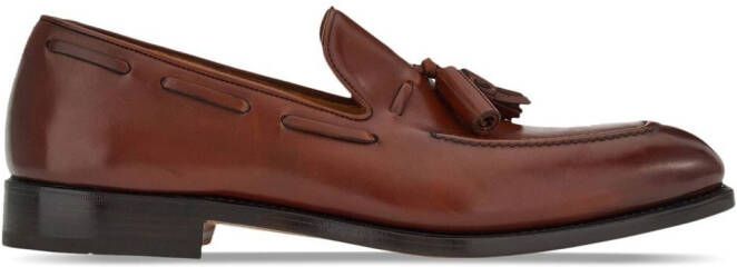 Ferragamo tasselled leather loafers Brown