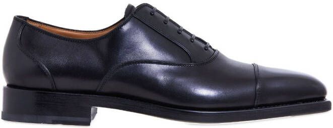 Ferragamo tonal-toecap leather oxford shoes Black