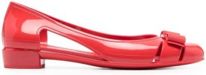 Ferragamo Vara 30mm cut-out jelly ballerinas Red