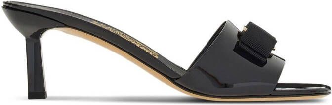 Ferragamo Vara 55mm bow patent sandals Black