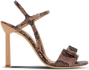 Ferragamo Vara Bow 105mm leather sandals Brown