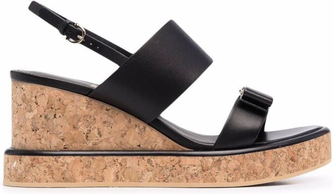Ferragamo Vara Bow 55mm wedge sandals Black