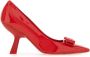 Ferragamo Vara Bow 85mm patent leather pumps Red - Thumbnail 1