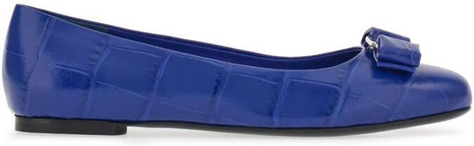 Ferragamo Vara bow-detail ballerina shoes Blue