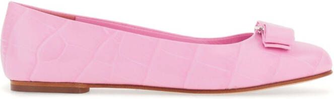 Ferragamo Vara bow-detail ballerina shoes Pink