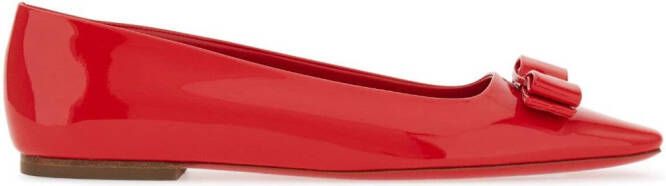 Ferragamo Vara bow-detail ballerina shoes Red