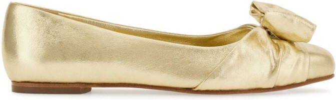 Ferragamo Vara bow-detail ballerina shoes Gold