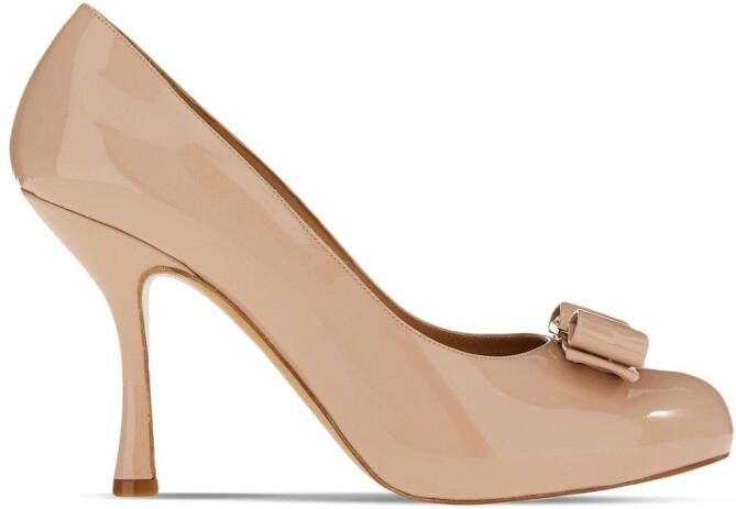 Ferragamo Vara bow mid-heel pumps Neutrals