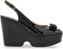 Ferragamo Vara bow platform leather sandals Black - Thumbnail 1