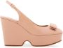 Ferragamo Vara bow platform leather sandals Pink - Thumbnail 1