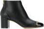 Ferragamo Vara Chain Detail Booties Black - Thumbnail 1