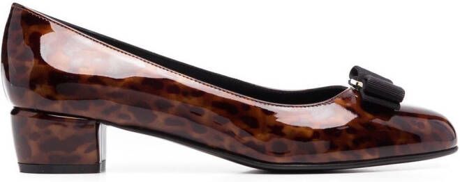 Ferragamo Vara patent leather pumps Brown