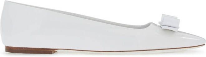 Ferragamo Vera bow-detail ballerina shoes White