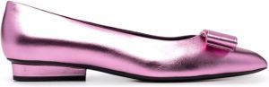 Ferragamo Viva bow-detail ballerina shoes Pink
