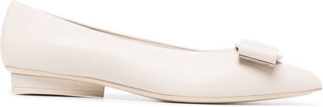 Ferragamo Viva leather flat shoes Neutrals