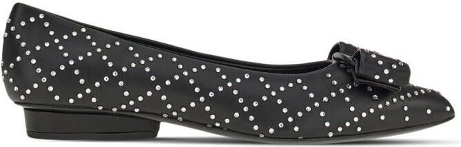 Ferragamo Viva rhinestone-embellished ballet flats Black
