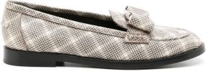Ferragamo Viva tartan bow-detail loafers Grey