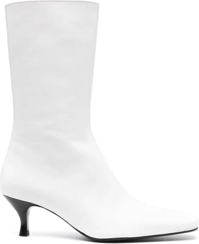 Filippa K 60mm square-toe leather boots White
