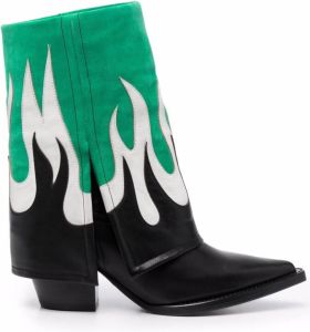 Filles A Papa Fire leather ankle boots Green