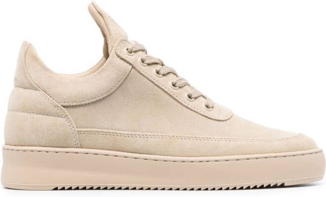 Filling Pieces logo-embroidered suede sneakers Neutrals