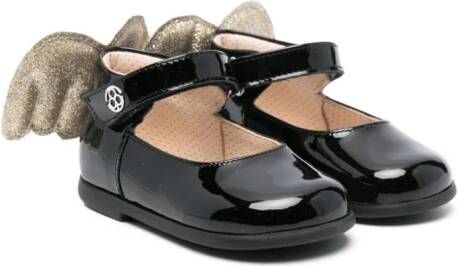 Florens appliqué-detail patent-leather sandals Black