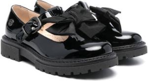 Florens bow-detail leather loafers Black