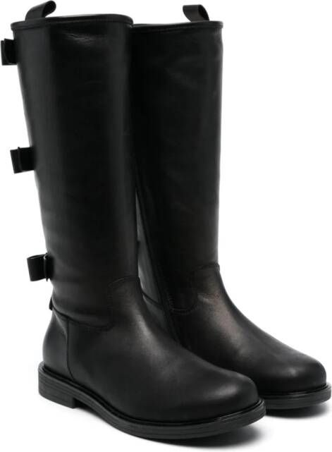 Florens bow-embellished knee-high boots Black