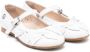 Florens bow-embellished leather ballerina shoes White - Thumbnail 1