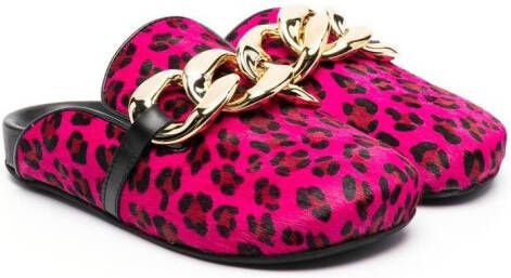 Florens chain-detail slippers Black