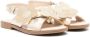 Florens floral-appliqué leather sandals Gold - Thumbnail 1