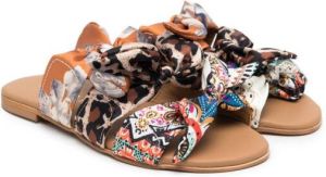 Florens foulard-effect flip-flops Orange