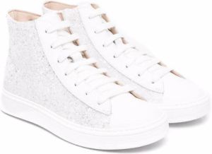 Florens glitter-detail high-top sneakers White