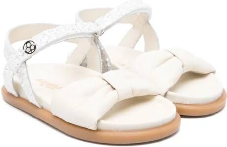 Florens glitter-detail leather sandals White