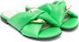 Florens padded leather slippers Green - Thumbnail 1