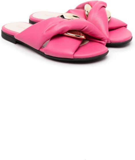 Florens padded leather slippers Pink