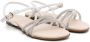 Florens rhinestoned flat leather sandals White - Thumbnail 1