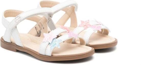 Florens star-patch leather sandals White