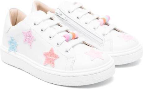 Florens star-patch leather sneakers White