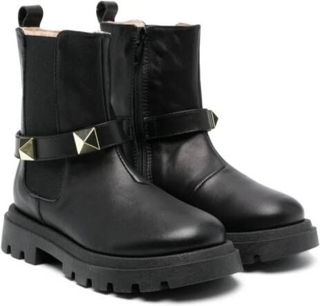 Florens stud-embellished leather ankle boots Black