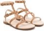 Florens stud-embellished leather gladiator sandals Brown - Thumbnail 1