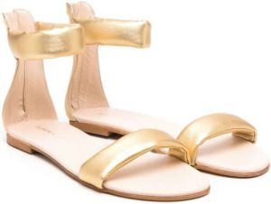 Florens TEEN metallic-effect open-toe sandals Gold