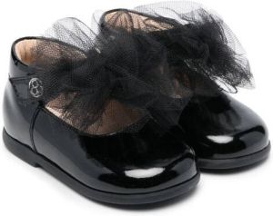 Florens tulle patent-leather ballerina Black