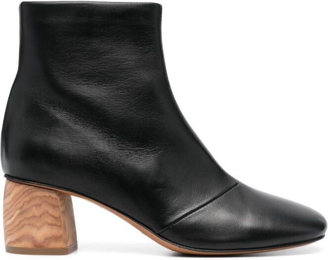 Forte 55mm square-toe ankle boots Black