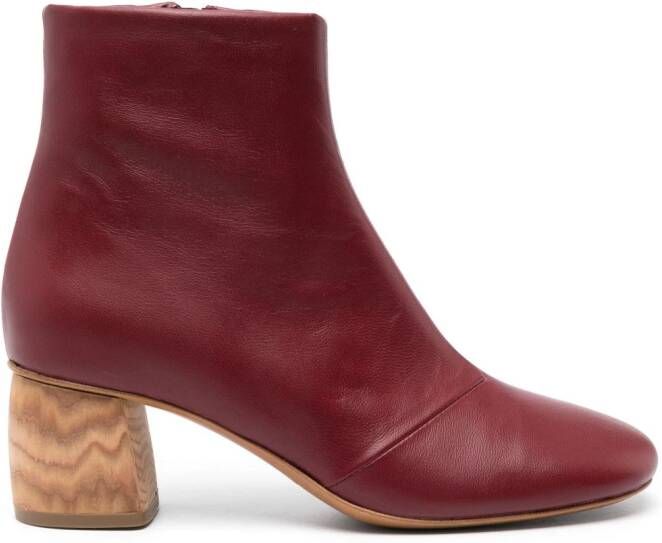 Forte 60mm contrast-heel ankle boots Red