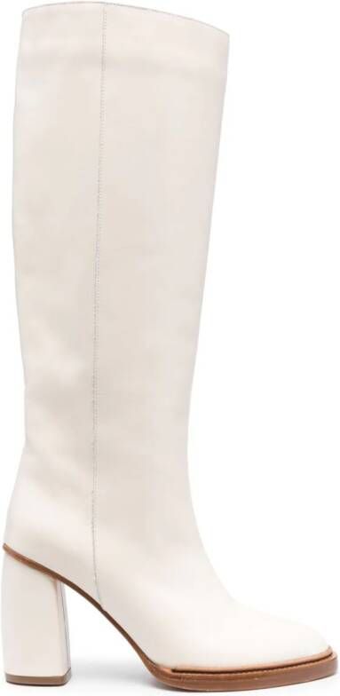 Forte 85mm knee-high leather boots Neutrals