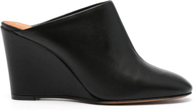 Forte 85mm round-toe leather mules Black