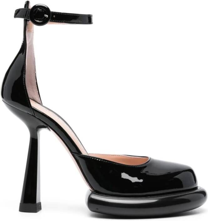 Francesca Bellavita Kelly 125mm patent leather pumps Black