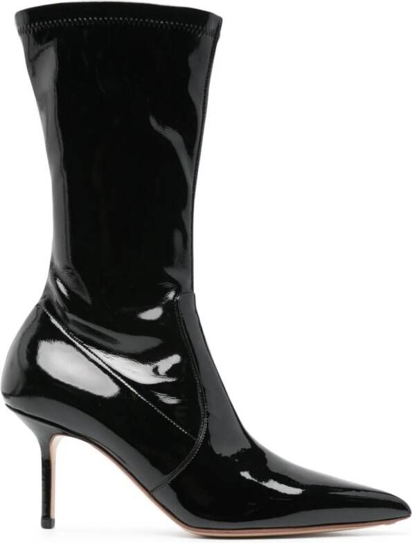 Francesco Russo 75mm patent leather boots Black