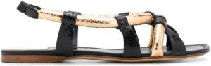 Francesco Russo snakeskin effect flat sandals Black