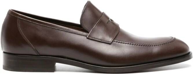 Fratelli Rossetti penny-slot polished leather loafers Brown